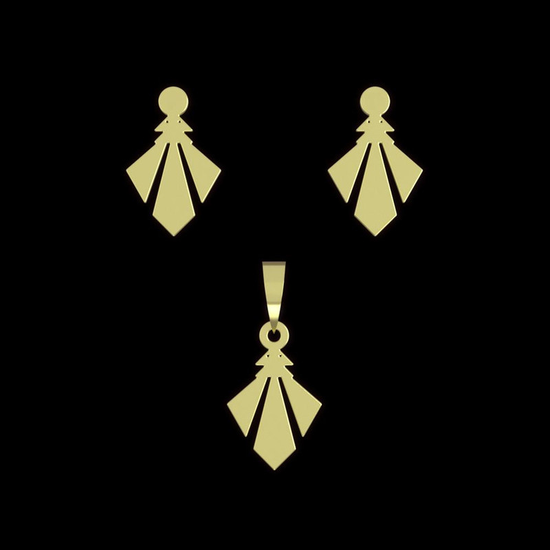 نیم ست طلا 18 عیار زنانه مدوپد مدل هندسی کد NA13123