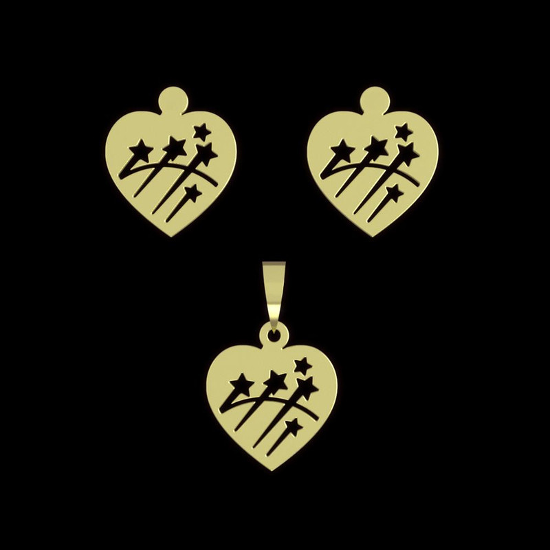 نیم ست طلا 18 عیار زنانه مدوپد مدل قلب کد NA13125