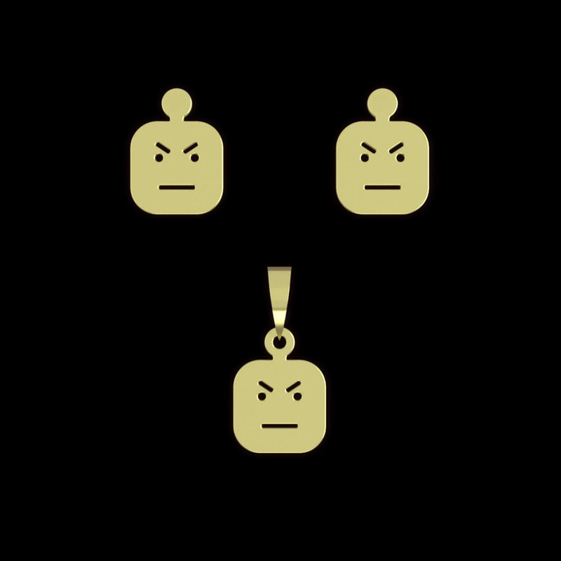 نیم ست طلا 18 عیار زنانه مدوپد مدل ایموجی کد NA13220
