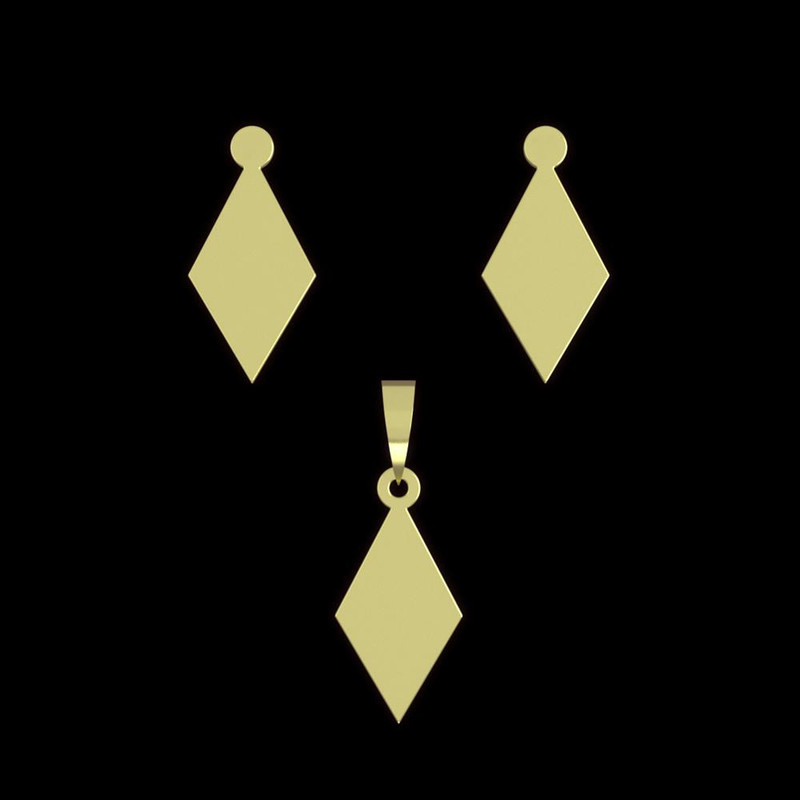 نیم ست طلا 18 عیار زنانه مدوپد مدل لوزی کد NA13513 نیم ست طلا 18 عیار زنانه مدوپد مدل لوزی کد NA13513