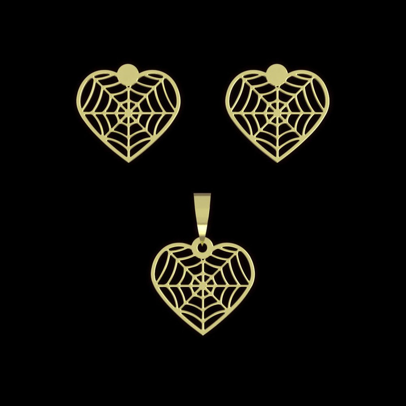 نیم ست طلا 18 عیار زنانه مدوپد مدل قلب کد NA13704