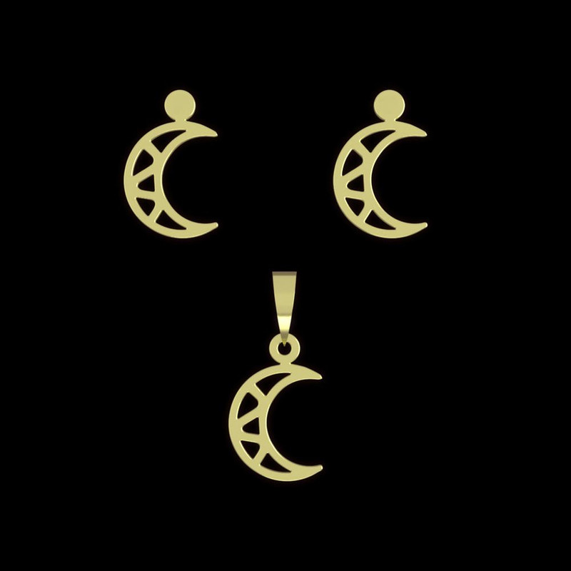 نیم ست طلا 18 عیار زنانه مدوپد مدل ماه کد NA13812 نیم ست طلا 18 عیار زنانه مدوپد مدل ماه کد NA13812