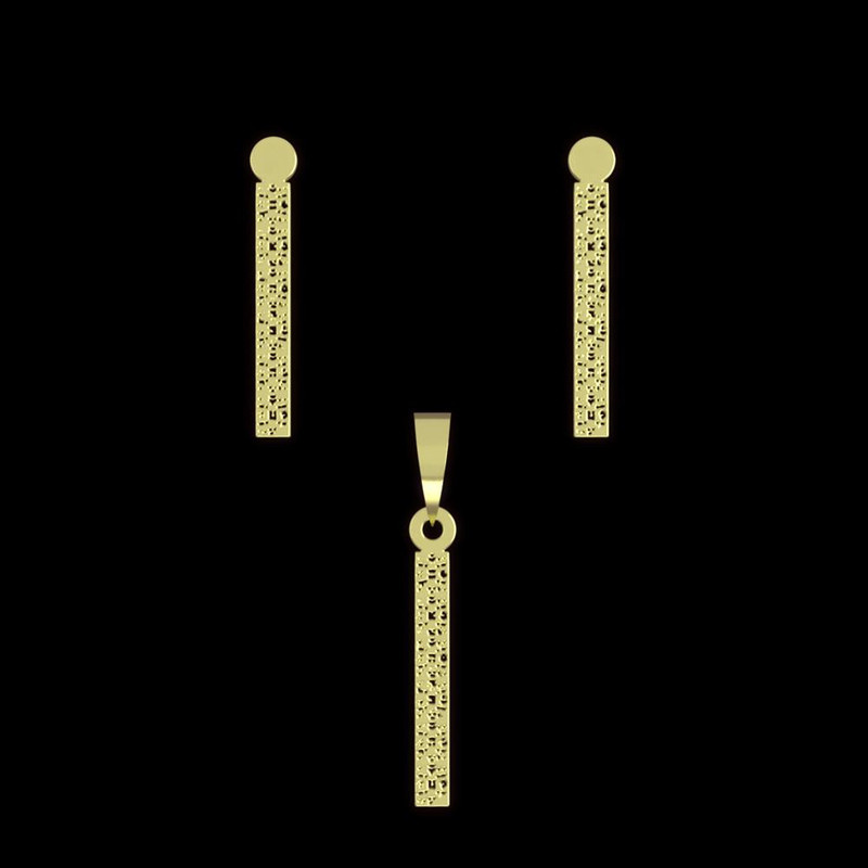 نیم ست طلا 18 عیار زنانه مدوپد مدل مستطیل کد NA13895