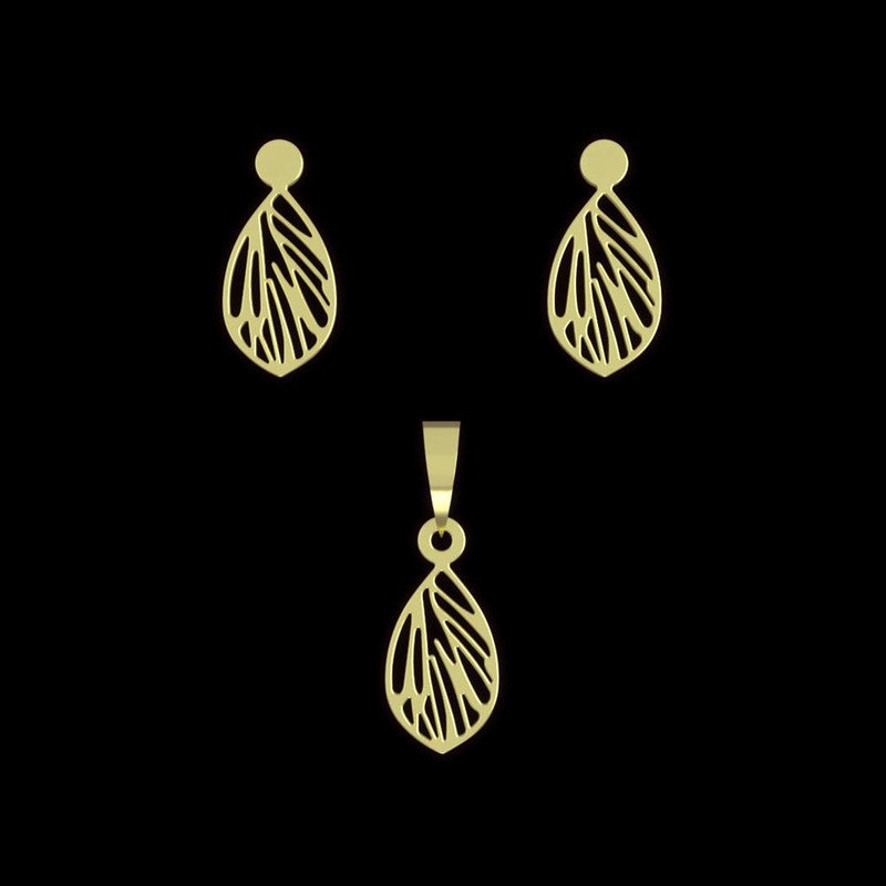 نیم ست طلا 18 عیار زنانه مدوپد مدل هندسی کد NA13949