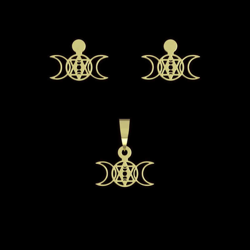 نیم ست طلا 18 عیار زنانه مدوپد مدل ماه کد NA14055