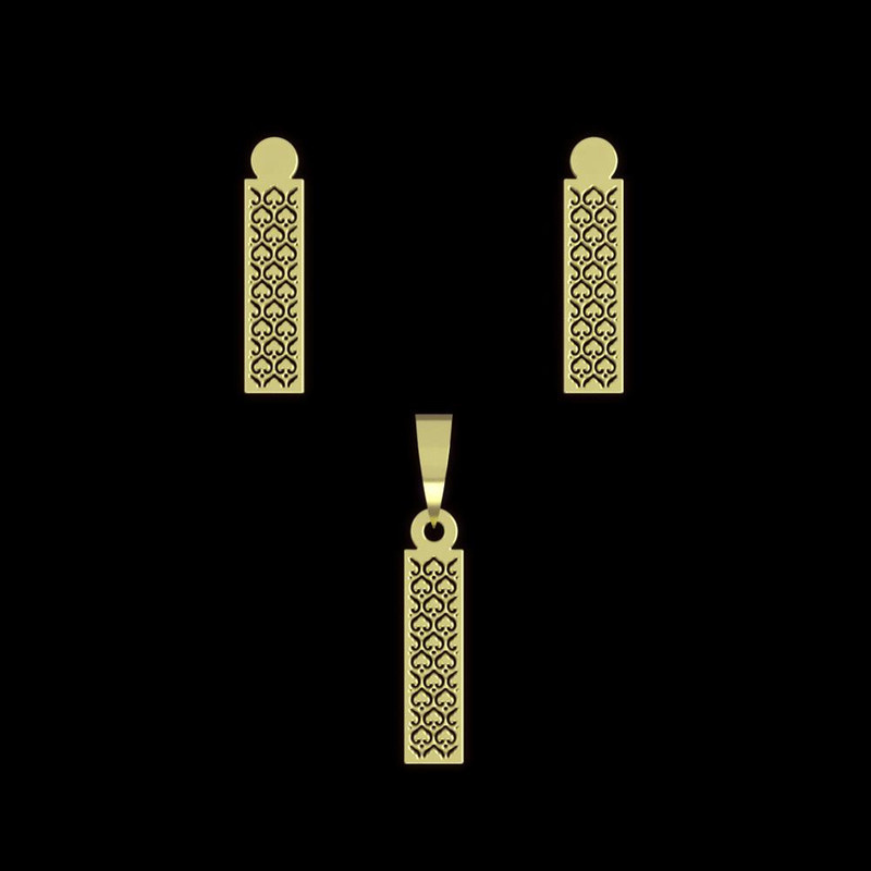 نیم ست طلا 18 عیار زنانه مدوپد مدل مستطیل کد NA14098