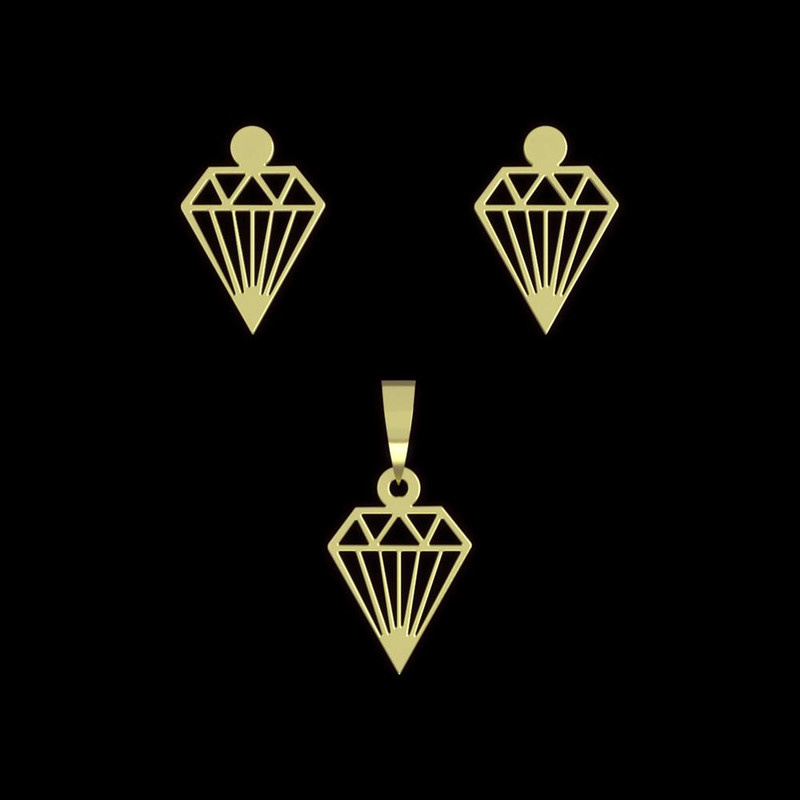 نیم ست طلا 18 عیار زنانه مدوپد مدل الماس کد NA14624