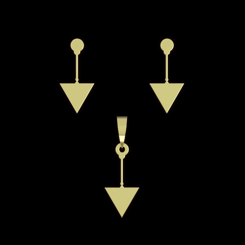 نیم ست طلا 18 عیار زنانه مدوپد مدل مثلث کد NA14656