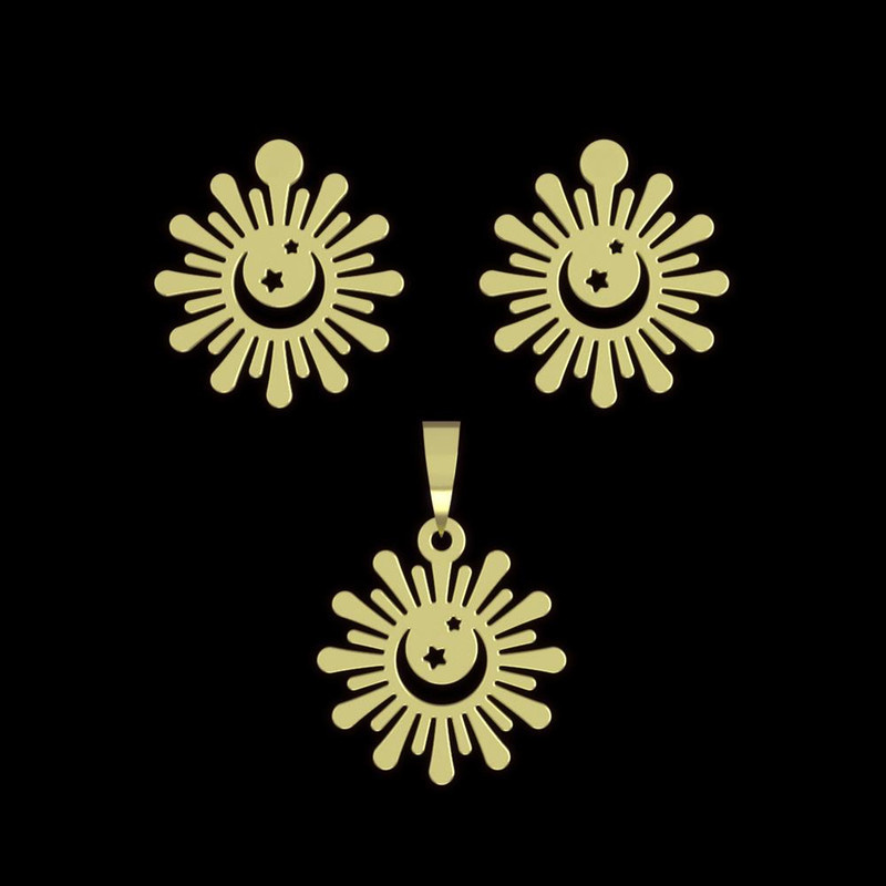 نیم ست طلا 18 عیار زنانه مدوپد مدل ماه کد NA14988