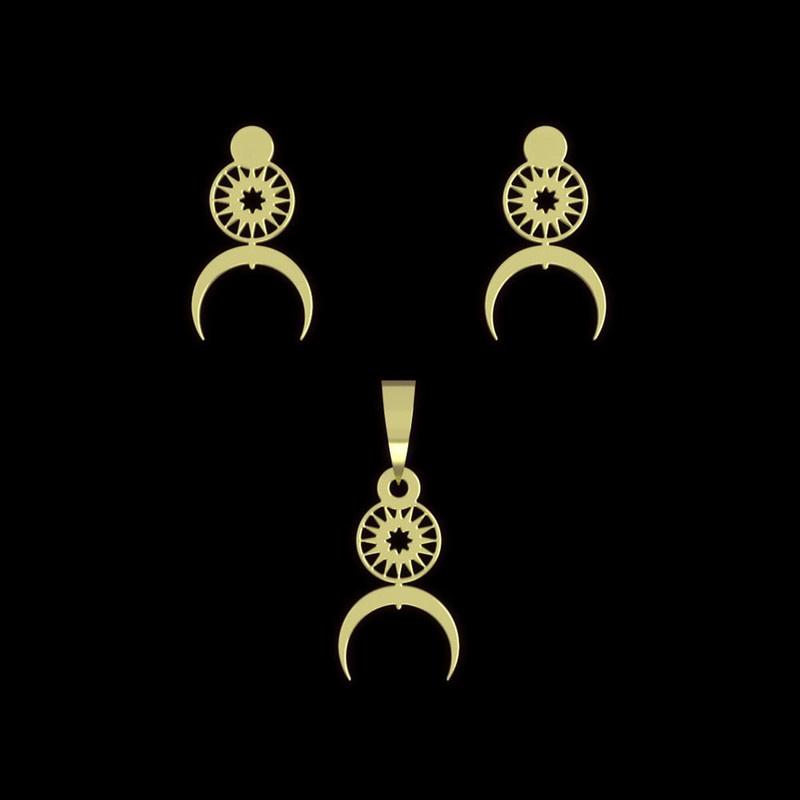 نیم ست طلا 18 عیار زنانه مدوپد مدل ماه کد NA15029