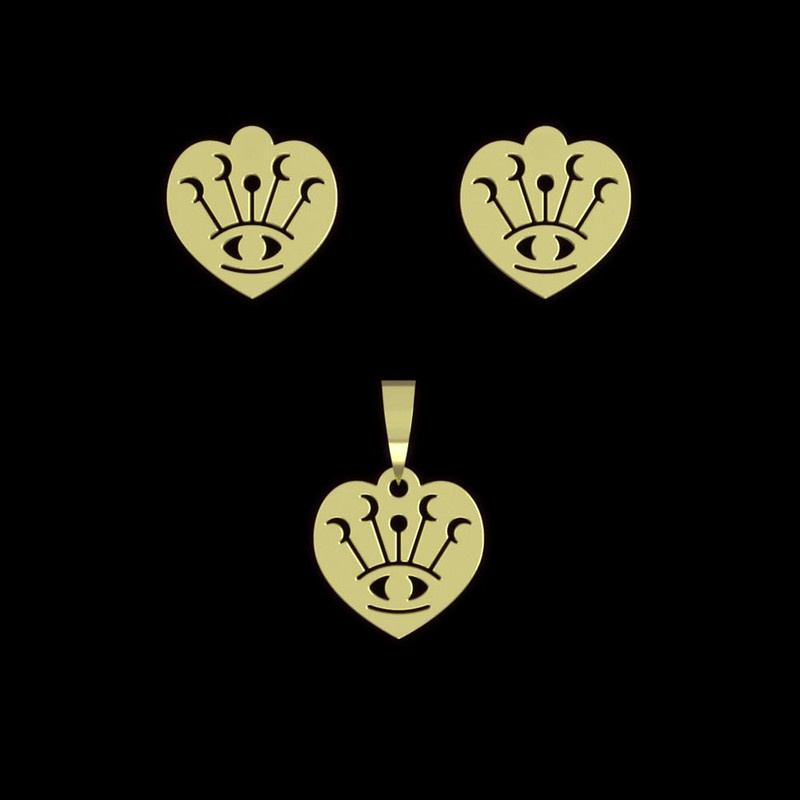 نیم ست طلا 18 عیار زنانه مدوپد مدل چشم کد NA15037