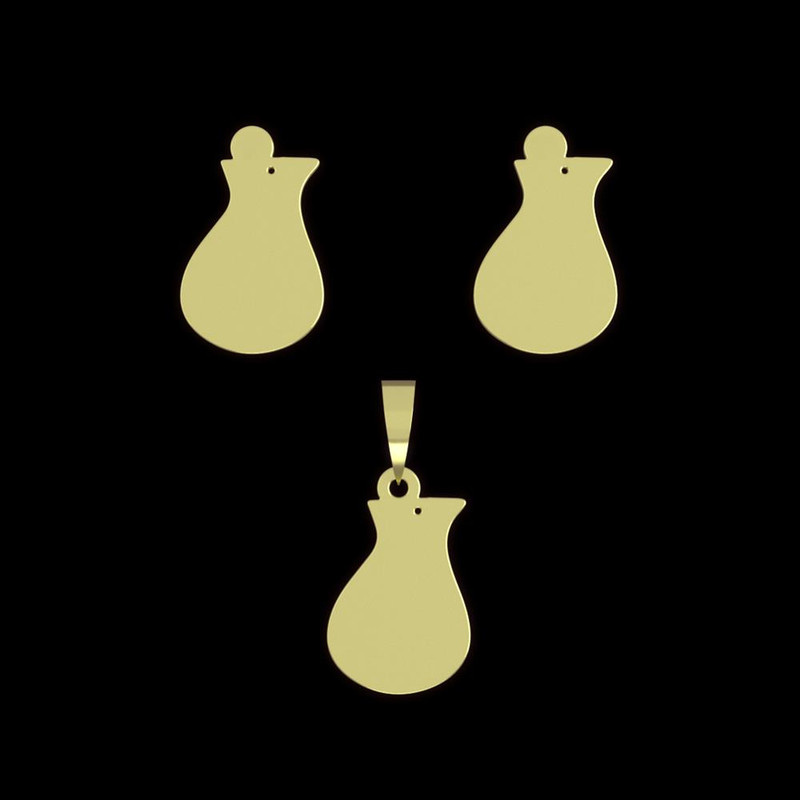 نیم ست طلا 18 عیار زنانه مدوپد مدل هندسی کد NA15066