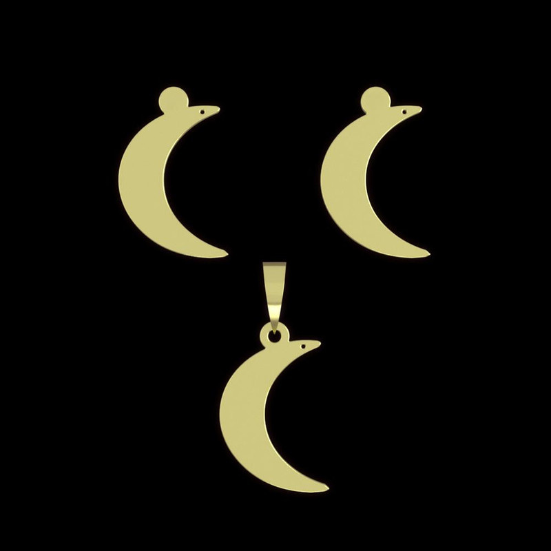 نیم ست طلا 18 عیار زنانه مدوپد مدل ماه کد NA15074