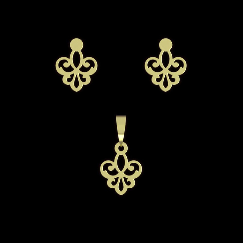 نیم ست طلا 18 عیار زنانه مدوپد مدل اسلیمی کد NA15286