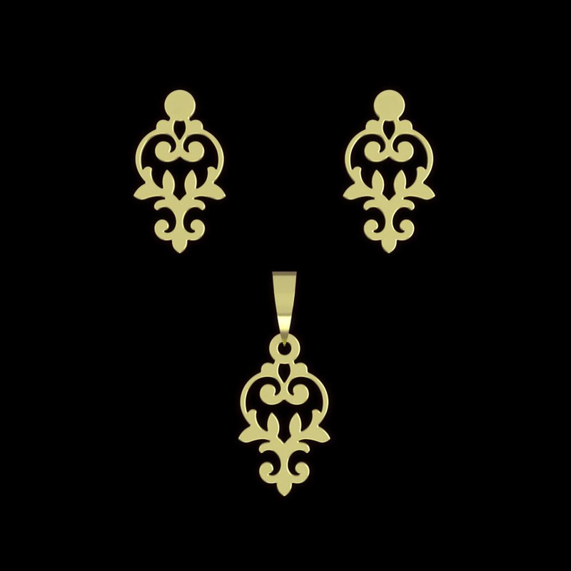 نیم ست طلا 18 عیار زنانه مدوپد مدل اسلیمی کد NA15287