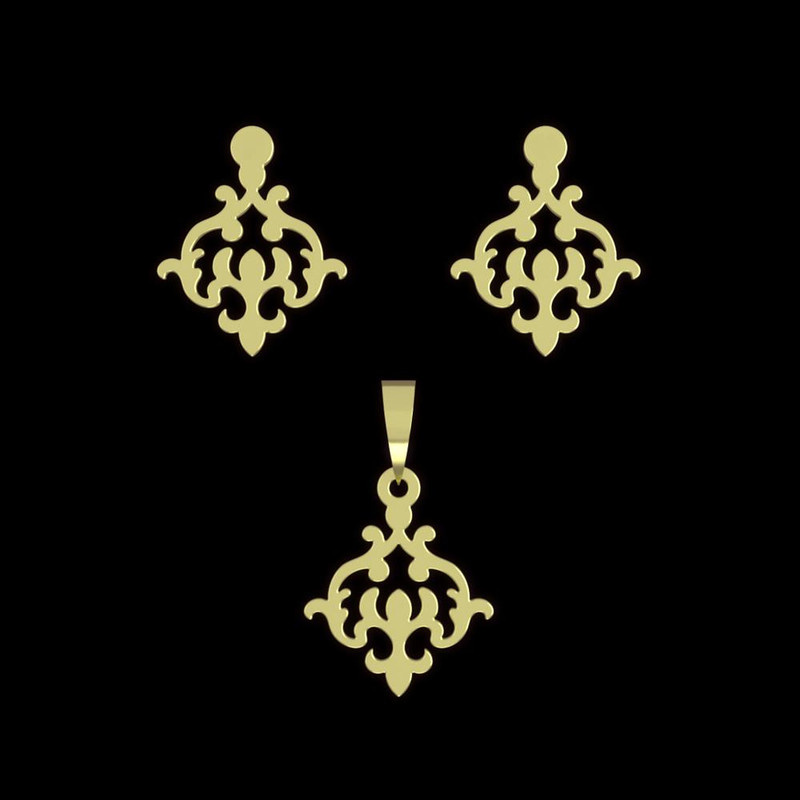 نیم ست طلا 18 عیار زنانه مدوپد مدل اسلیمی کد NA15317