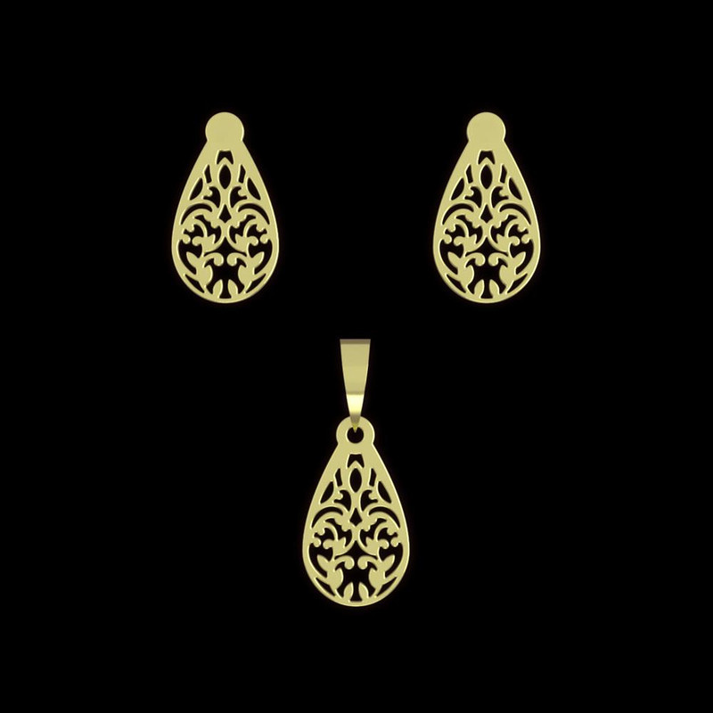 نیم ست طلا 18 عیار زنانه مدوپد مدل اسلیمی کد NA15318