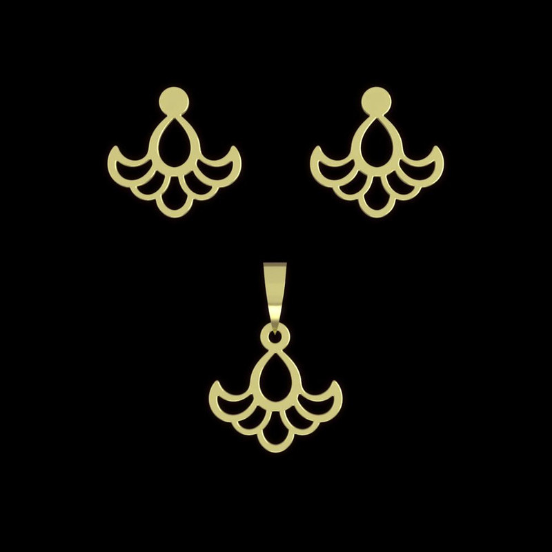 نیم ست طلا 18 عیار زنانه مدوپد مدل اسلیمی کد NA15331