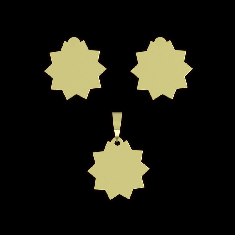 نیم ست طلا 18 عیار زنانه مدوپد مدل ستاره کد NA15595