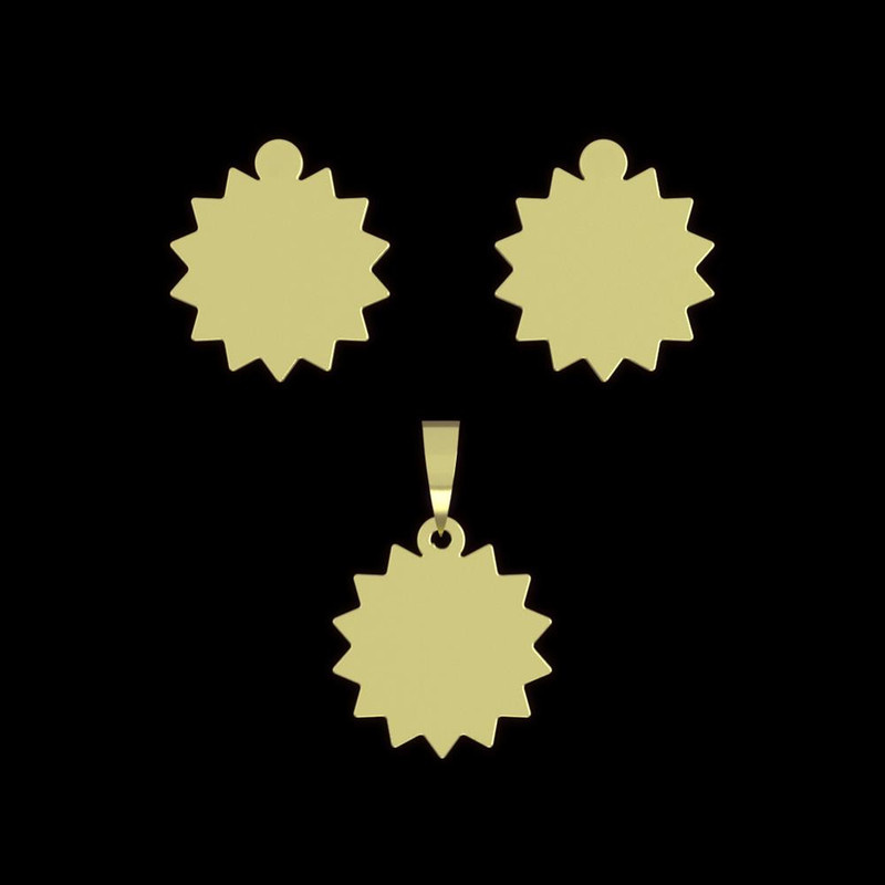 نیم ست طلا 18 عیار زنانه مدوپد مدل ستاره کد NA15614