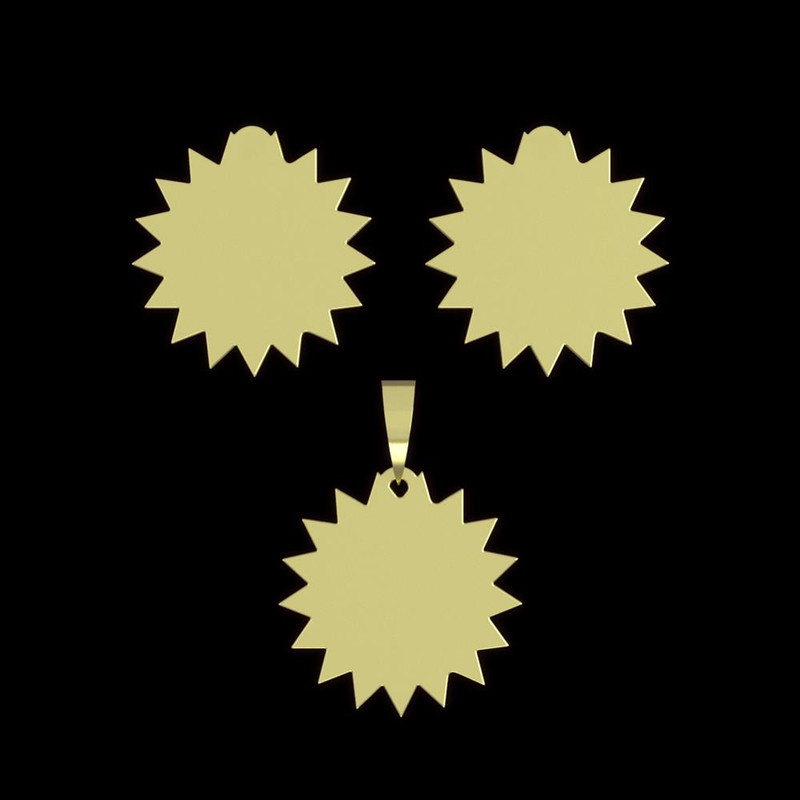 نیم ست طلا 18 عیار زنانه مدوپد مدل ستاره کد NA15636