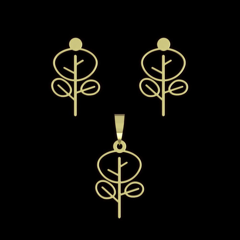 نیم ست طلا 18 عیار زنانه مدوپد مدل درخت کد NA15745