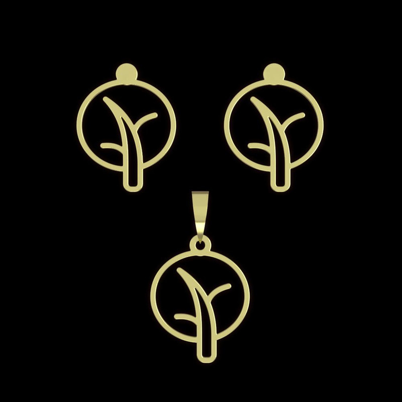 نیم ست طلا 18 عیار زنانه مدوپد مدل درخت کد NA15801