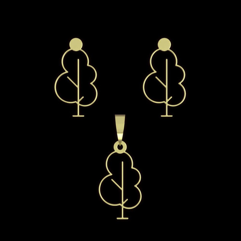 نیم ست طلا 18 عیار زنانه مدوپد مدل درخت کد NA15813