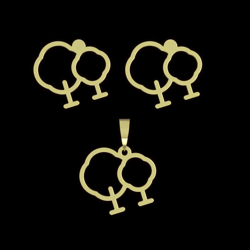 نیم ست طلا 18 عیار زنانه مدوپد مدل درخت کد NA15823