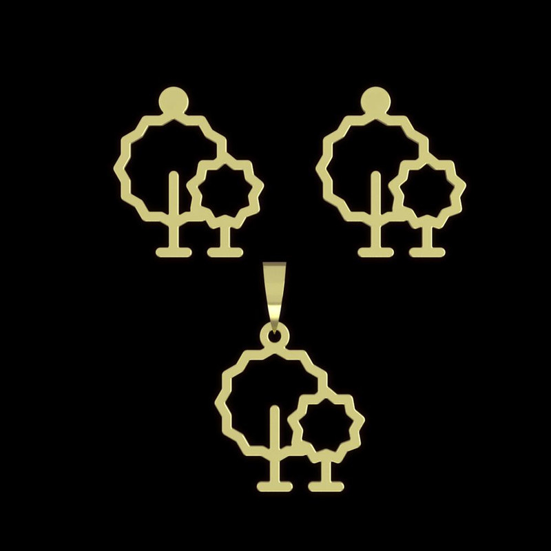 نیم ست طلا 18 عیار زنانه مدوپد مدل درخت کد NA15829