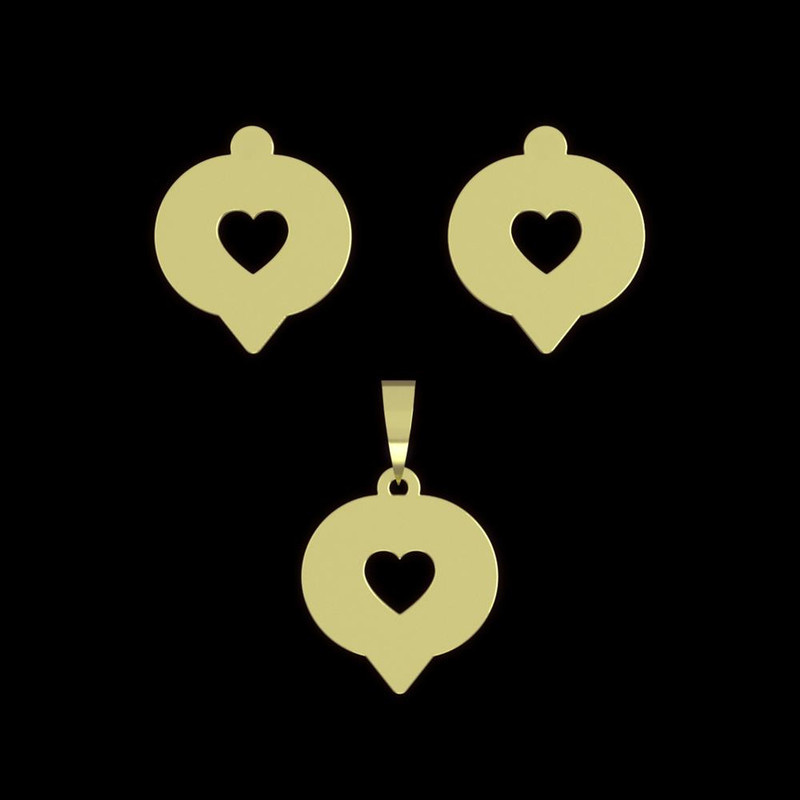 نیم ست طلا 18 عیار زنانه مدوپد مدل علامت قلب کد NA16034