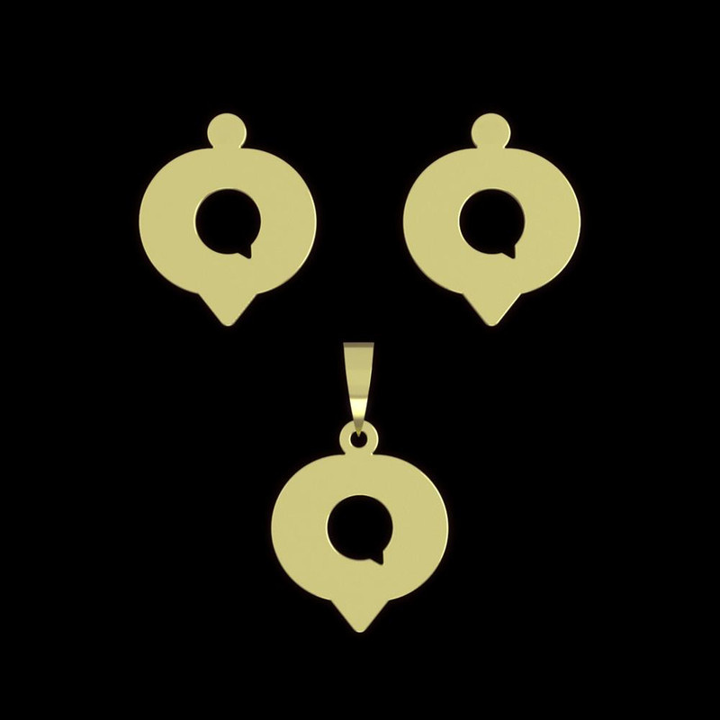 نیم ست طلا 18 عیار زنانه مدوپد مدل علامت کامنت کد NA16035