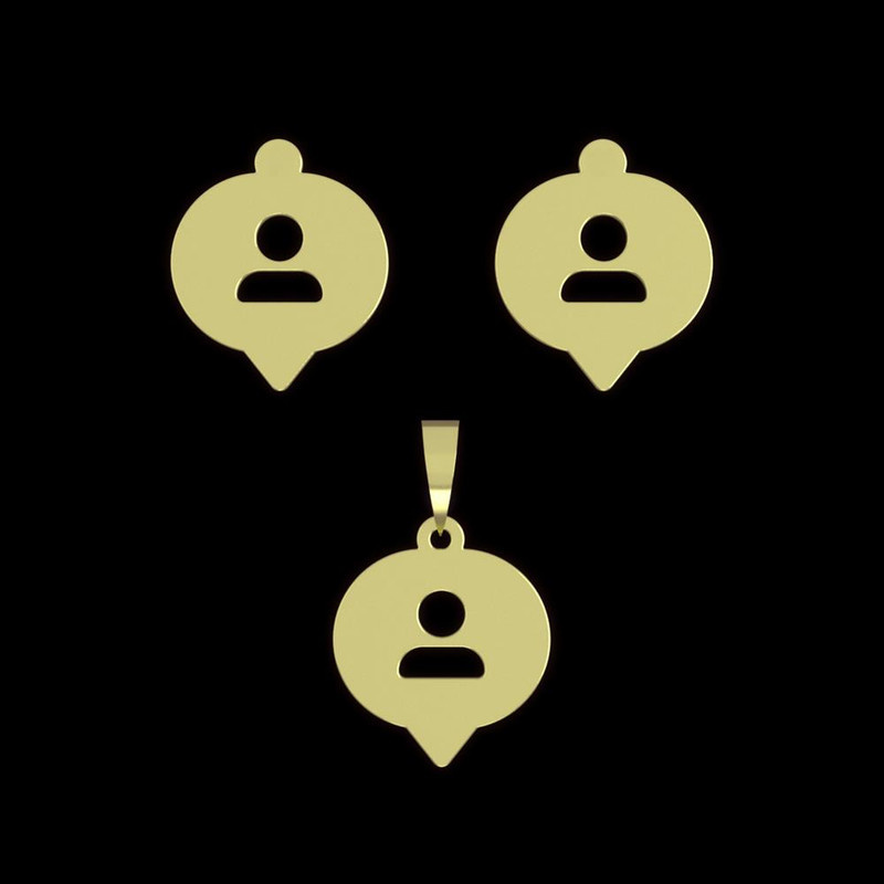 نیم ست طلا 18 عیار زنانه مدوپد مدل علامت پروفایل کد NA16036