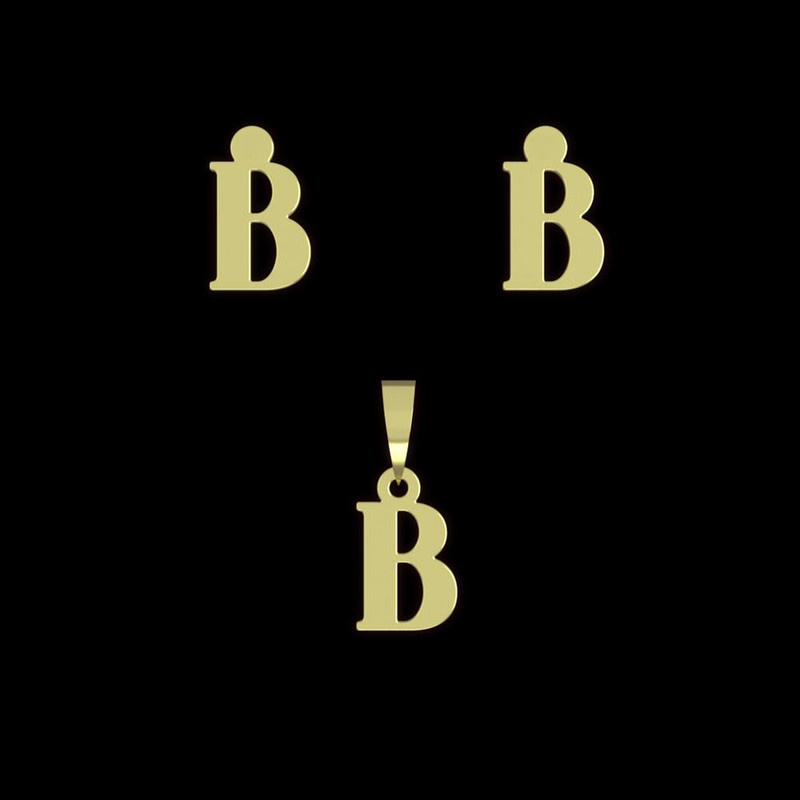 نیم ست طلا 18 عیار زنانه مدوپد مدل حرف B کد NA17148