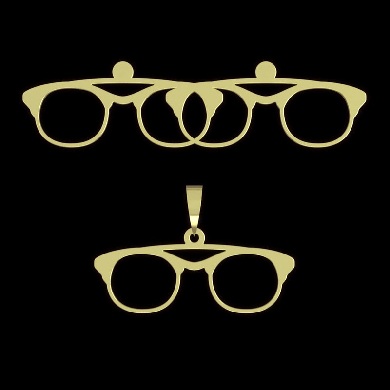 نیم ست طلا 18 عیار زنانه مدوپد مدل عینک کد NA17371