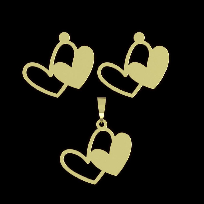 نیم ست طلا 18 عیار زنانه مدوپد مدل قلب کد NA17795