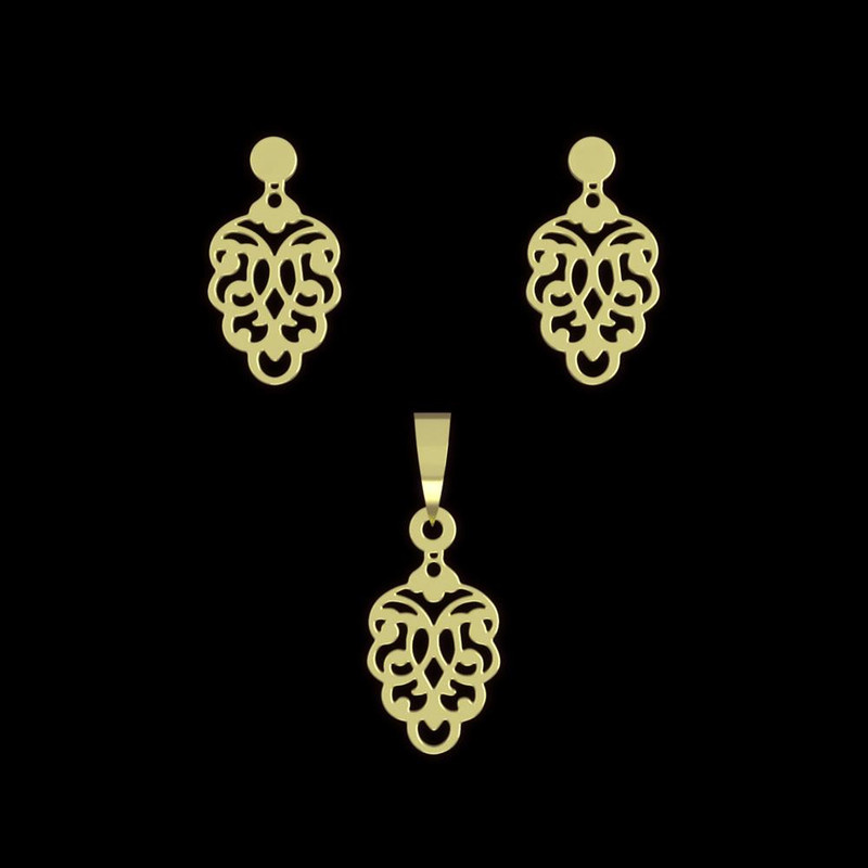 نیم ست طلا 18 عیار زنانه مدوپد مدل اسلیمی کد NA10545