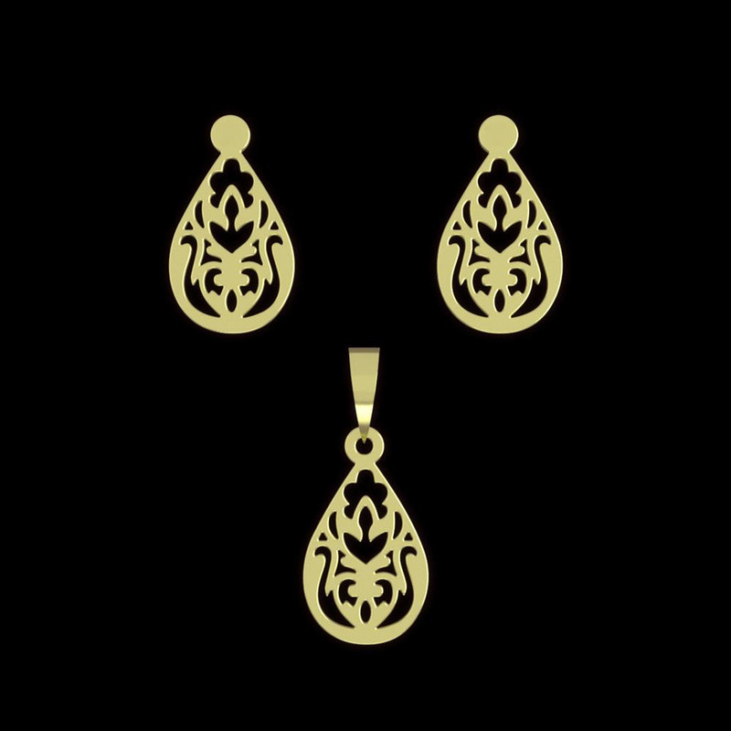 نیم ست طلا 18 عیار زنانه مدوپد مدل اسلیمی کد NA10579