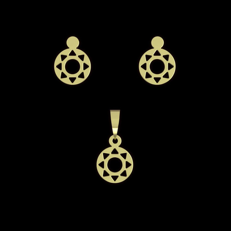 نیم ست طلا 18 عیار زنانه مدوپد مدل دایره کد NA10609 نیم ست طلا 18 عیار زنانه مدوپد مدل دایره کد NA10609