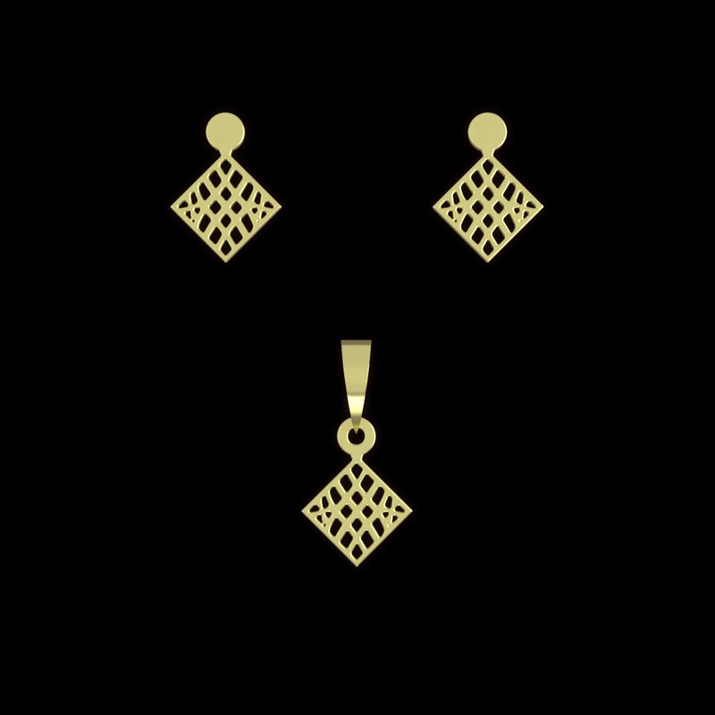 نیم ست طلا 18 عیار زنانه مدوپد مدل لوزی کد NA10610