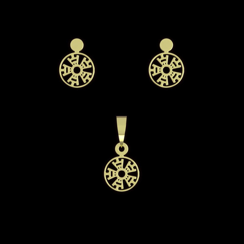 نیم ست طلا 18 عیار زنانه مدوپد مدل دایره کد NA10658