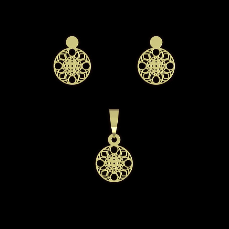 نیم ست طلا 18 عیار زنانه مدوپد مدل دایره کد NA10668