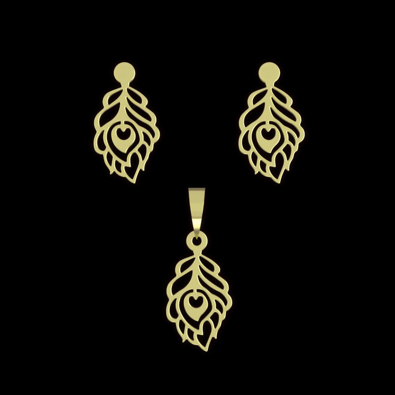 نیم ست طلا 18 عیار زنانه مدوپد مدل هندسی کد NA10671