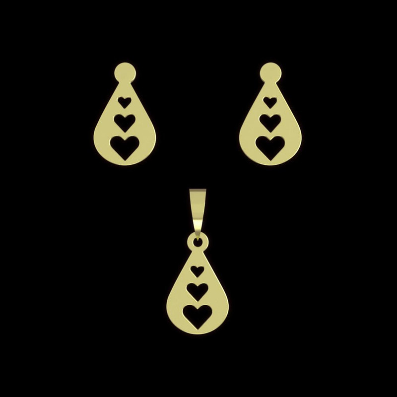 نیم ست طلا 18 عیار زنانه مدوپد مدل قلب کد NA10712