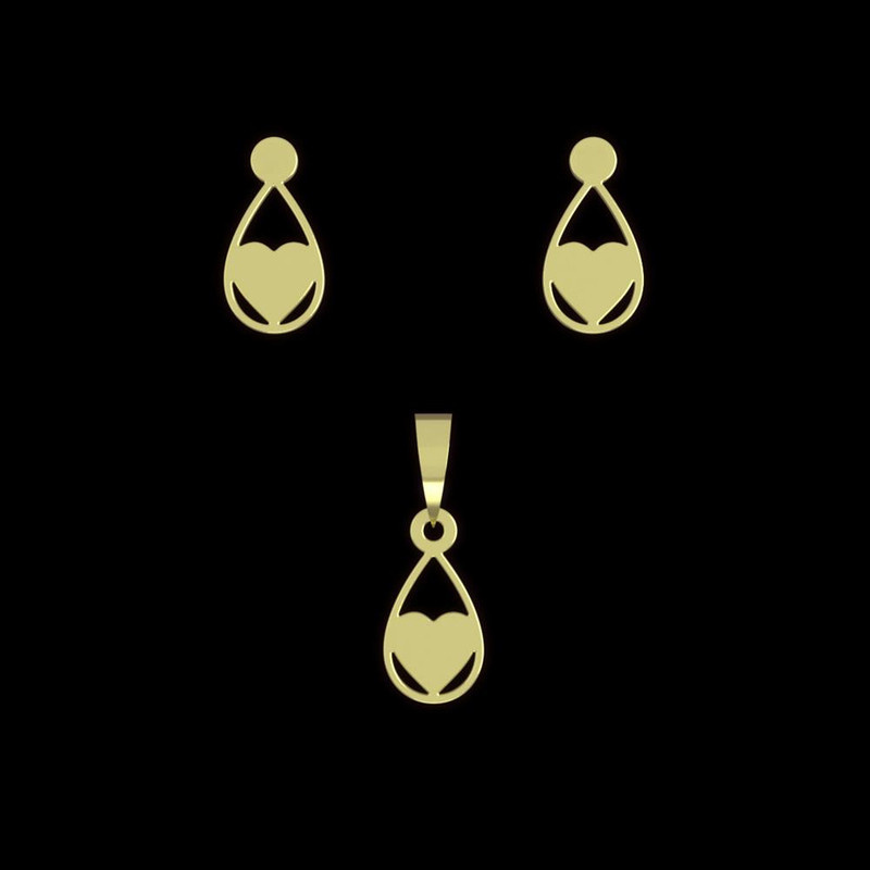 نیم ست طلا 18 عیار زنانه مدوپد مدل قلب کد NA10722