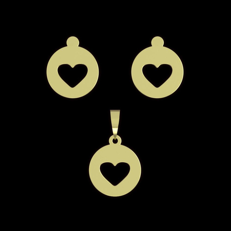 نیم ست طلا 18 عیار زنانه مدوپد مدل قلب کد NA10730