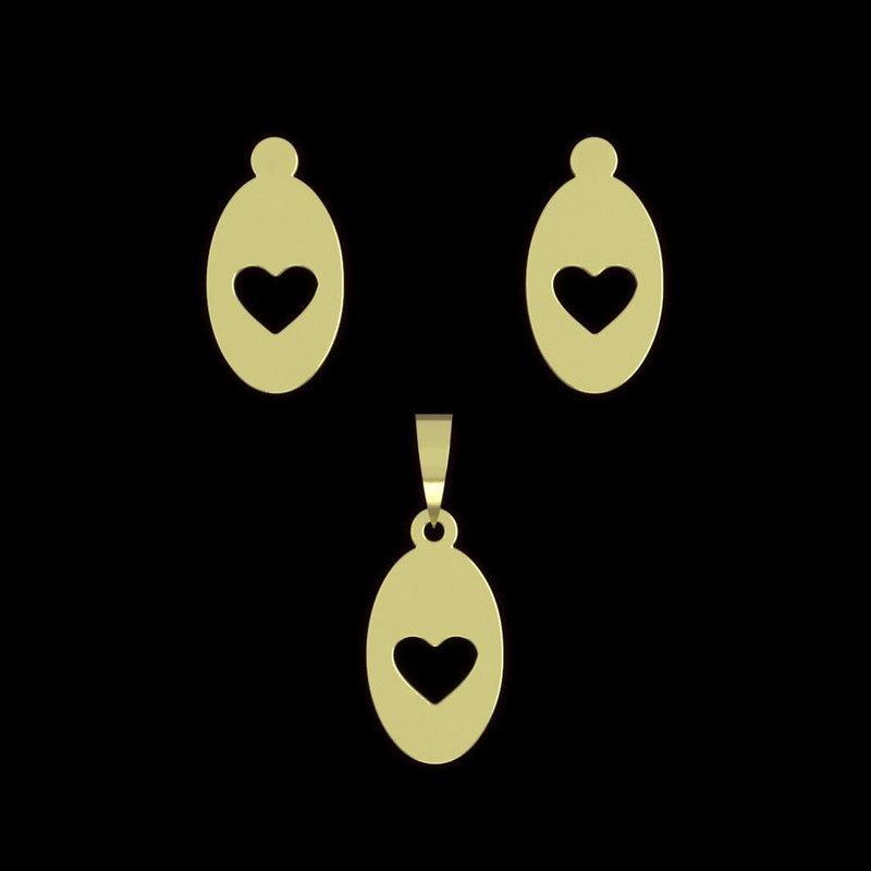 نیم ست طلا 18 عیار زنانه مدوپد مدل قلب کد NA10736