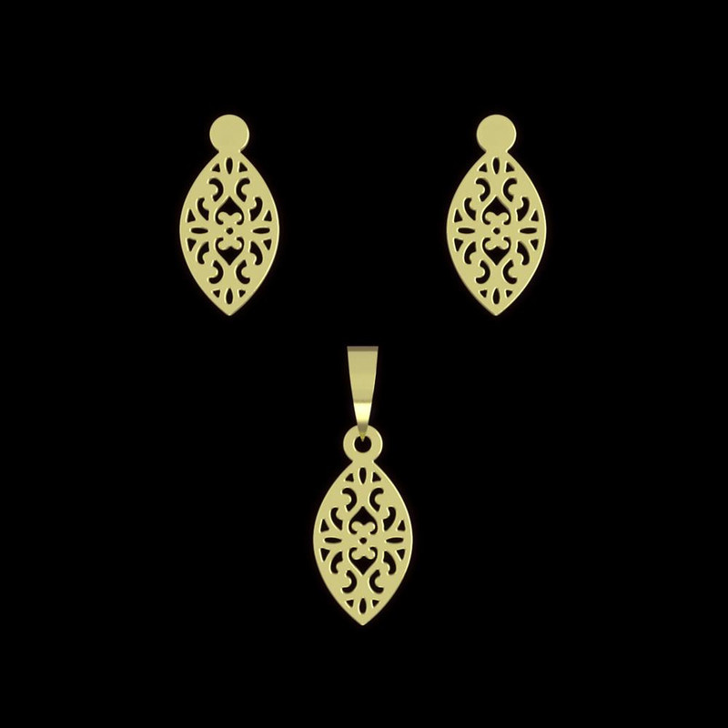 نیم ست طلا 18 عیار زنانه مدوپد مدل اسلیمی کد NA10739