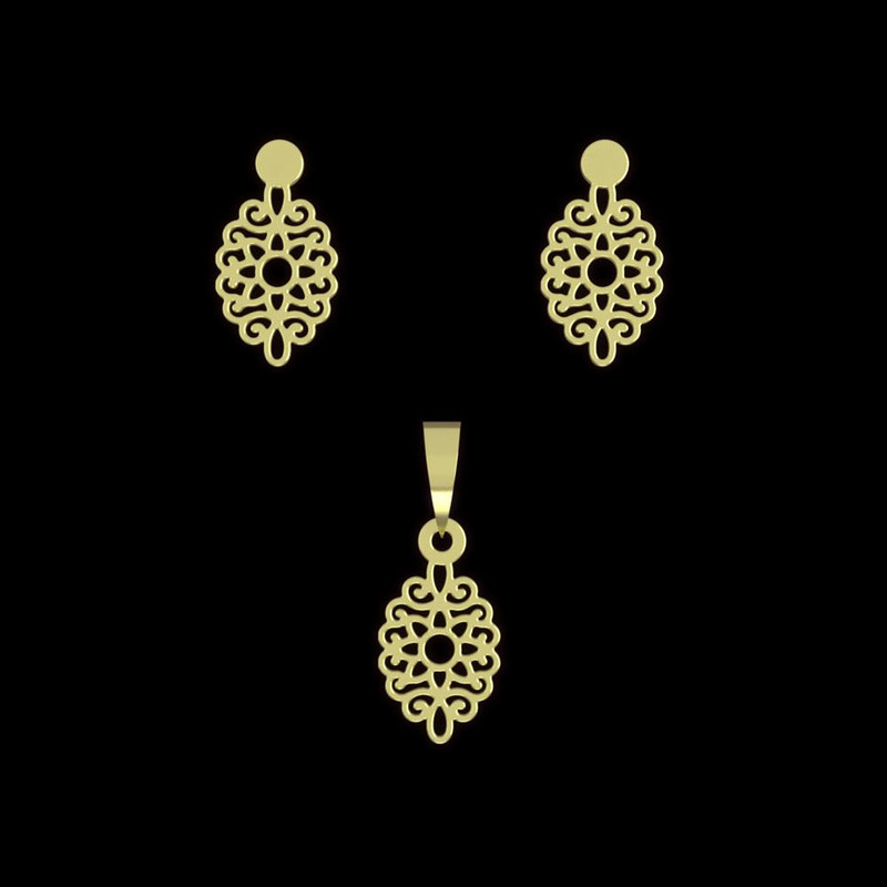 نیم ست طلا 18 عیار زنانه مدوپد مدل اسلیمی کد NA10740