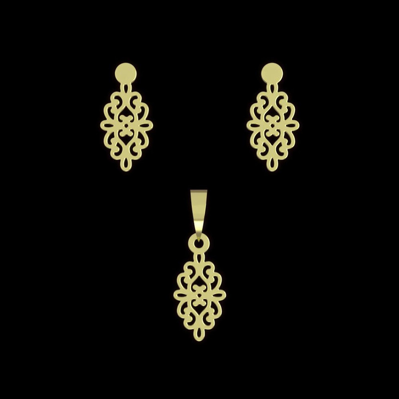 نیم ست طلا 18 عیار زنانه مدوپد مدل اسلیمی کد NA10751 نیم ست طلا 18 عیار زنانه مدوپد مدل اسلیمی کد NA10751